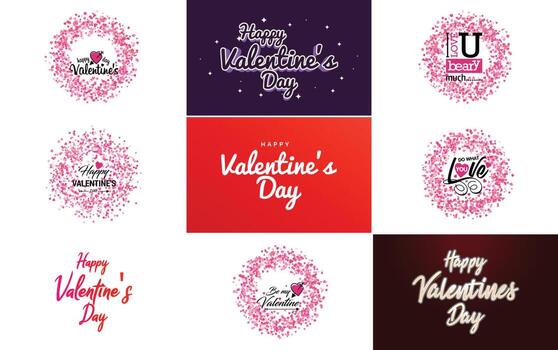 diseño de arte de palabras de amor con un fondo degradado en forma de corazón vector