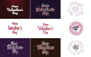 Happy Valentine's Day greeting card template with a heart theme vector