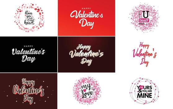 Love word art designs with heart shapes vector
