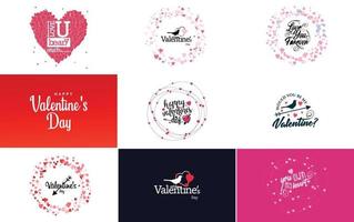 Happy Valentine's Day typography poster with handwritten calligraphy text. isolated on white background vector illustration