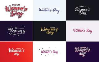 conjunto de tarjetas del día internacional de la mujer con un logotipo vector