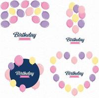 Happy Birthday typography with balloons vector