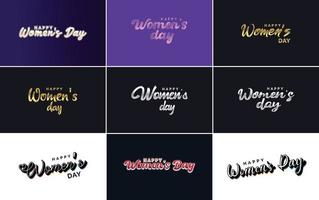 Abstract Happy Women's Day logo set vector