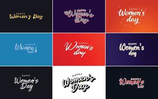 Happy Women's Day typographical design elements vector