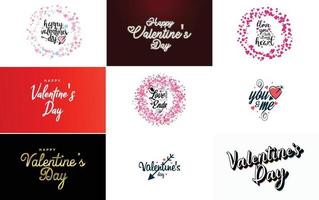 Happy Valentine's Day typography poster with handwritten calligraphy text. isolated on white background vector