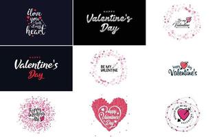 Happy Valentine's Day typography poster with handwritten calligraphy text. isolated on white background vector illustration