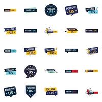 25 Unique Follow Us Designs to Expand Your Audience vector