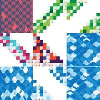 Abstract colorful square background pack of 9 available vector