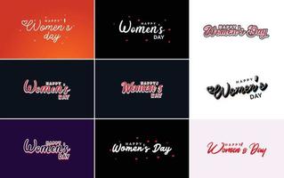 Set of Happy International Woman's Day signs. emblems. and vector design elements. including signs. labels. and badges collection suitable for use in a variety of designs