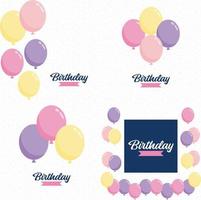 Retro Happy Birthday design with bold. colorful letters and balloons vector