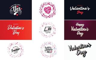 Love word art designs with hearts vector