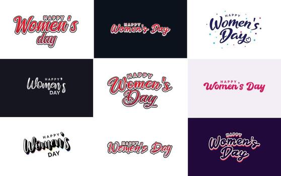 fondo de tipografía manuscrita del vector del día internacional de la mujer