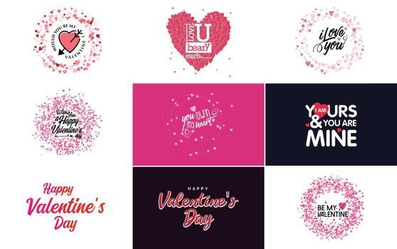 diseño de arte de palabras de amor con un fondo en forma de corazón y un efecto bokeh vector