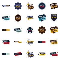The Earth Hour Vector Pack 25 Elegant Designs for Environmental Campaigns