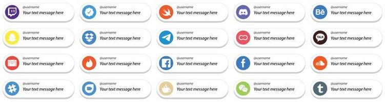 20 Customizable Social Media Follow Me Icons such as gmail. women. snapchat and mothers icons. Fully editable and versatile vector