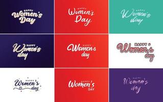 Happy Women's Day typographical design elements vector