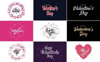 Happy Women's Day lettering typography poster with heart International Woman's Day invitation design vector