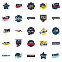 Call Now 25 Modern Typographic Elements for promoting calls in a current way vector