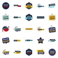 25 Versatile Typographic Banners for promoting savings across platforms vector