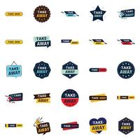 25 Versatile Vector Designs in the Take Away Pack Perfect for food delivery service advertising