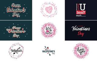 Happy Valentine's Day typography poster with handwritten calligraphy text. isolated on white background vector