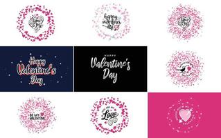 Love word art design with a heart-shaped background and a bokeh effect vector