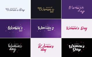 conjunto de carteles del feliz día internacional de la mujer. emblemas y elementos de diseño vector colección de signos. etiquetas. e insignias