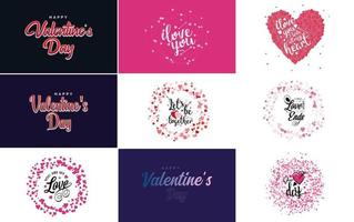 Happy Valentine's Day banner template with a romantic theme and a red color scheme vector