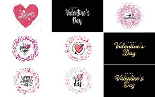 Love word art design with a heart-shaped background and a bokeh effect vector