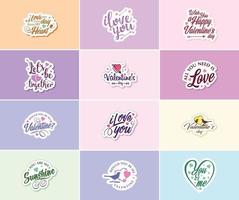 Celebrating Love on Valentine's Day with Stunning Design Stickers vector