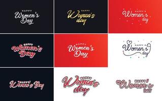 Set of cards with International Women's Day logo vector