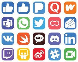 20 Professional Social Media Icons such as swift. inbox. women and peanut icons. Gradient Icon Bundle vector