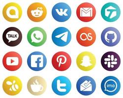 20 Social Media Icons for All Your Needs such as fb. video. whatsapp. youtube and lastfm icons. Elegant and unique vector