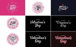 Happy Valentine's Day typography poster with handwritten calligraphy text. isolated on white background vector