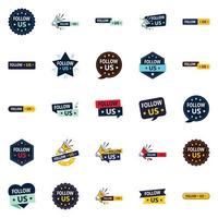 25 Follow-Increasing Follow Us Graphic Elements for Instagram and Pinterest vector