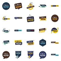 25 Professional Typographic Designs for encouraging calls Call Now vector