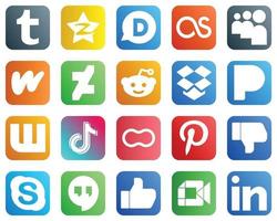 20 Versatile Social Media Icons such as china. douyin. literature. tiktok and pandora icons. Fully editable and versatile vector