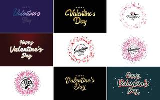 Happy Valentine's Day typography poster with handwritten calligraphy text. isolated on white background vector illustration