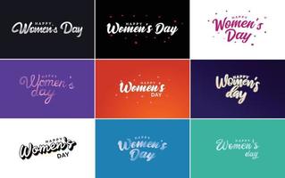 Abstract Happy Women's Day logo set with a love vector design