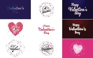 Valentine's Day lettering with a heart design. suitable for use in Valentine's Day designs or as a romantic greeting vector