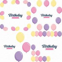 Birthday in a playful font with balloons vector