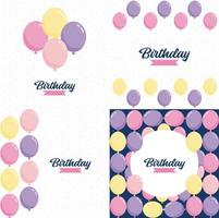 Birthday in a playful font with a background of balloons vector