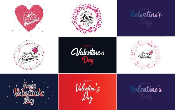 diseño de arte de palabras de amor con un fondo en forma de corazón y un efecto bokeh vector