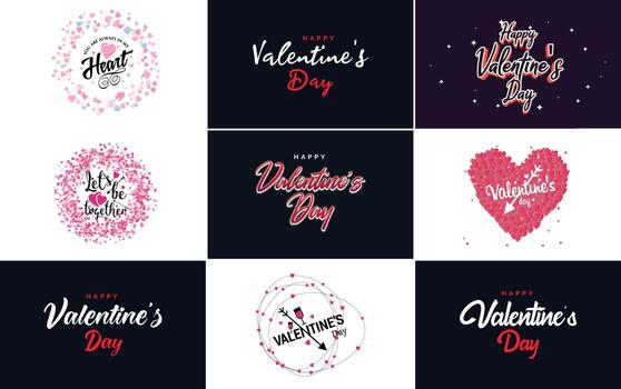 diseño de arte de palabras de amor con un fondo en forma de corazón y un efecto bokeh vector