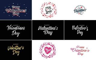 Love and Valentine's hand-drawn lettering with a heart design. Suitable for use as a Valentine's Day greeting or in romantic designs vector