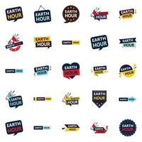 25 Editable Vector Designs in the Earth Hour Bundle Perfect for Personalized Climate Action Campaigns