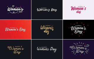 conjunto de carteles del feliz día internacional de la mujer. emblemas y elementos de diseño vector colección de signos. etiquetas. e insignias