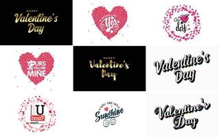 Love word art design with a heart-shaped background and a sparkling effect vector