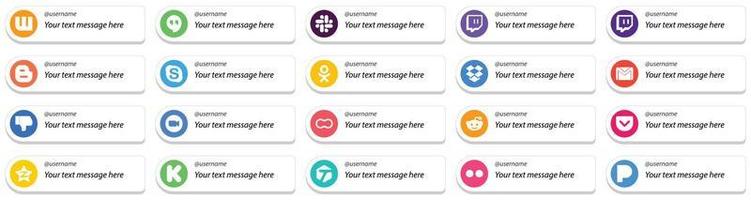 20 Customizable Follow Me Social Media Icons such as meeting. zoom. odnoklassniki. facebook and mail icons. Eye catching and high quality vector