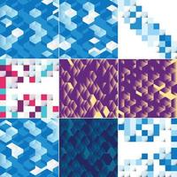 Square blue geometrical abstract background pack of 9 available vector